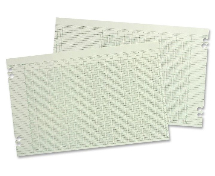 Wilson Jones 30 Column 100 Ledger Sheets 11x17 w Descriptn Space 4 Hole Punched