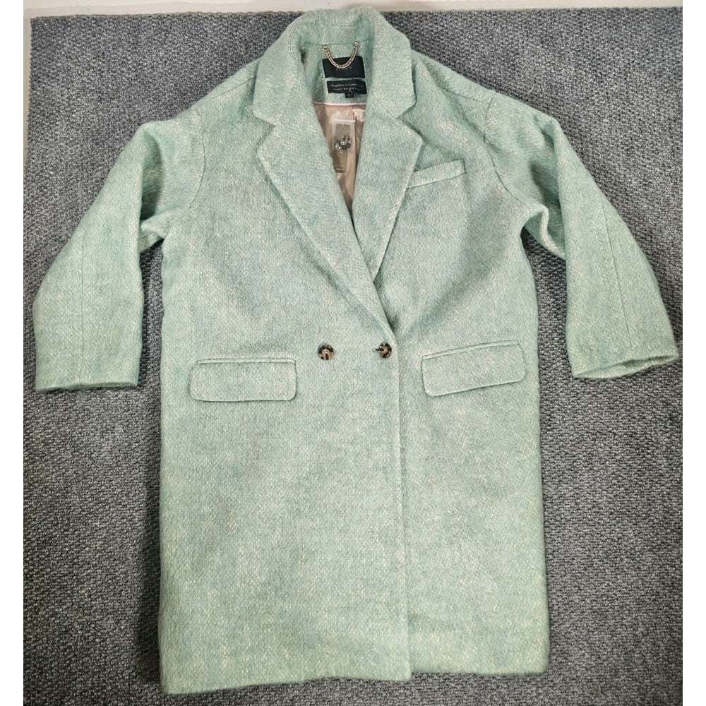 NWT J Crew Petite XL Wintermint relaxed topcoat in Italian wool blend