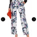 NWOT Emilio Pucci ivory tropical palm print straight leg pants