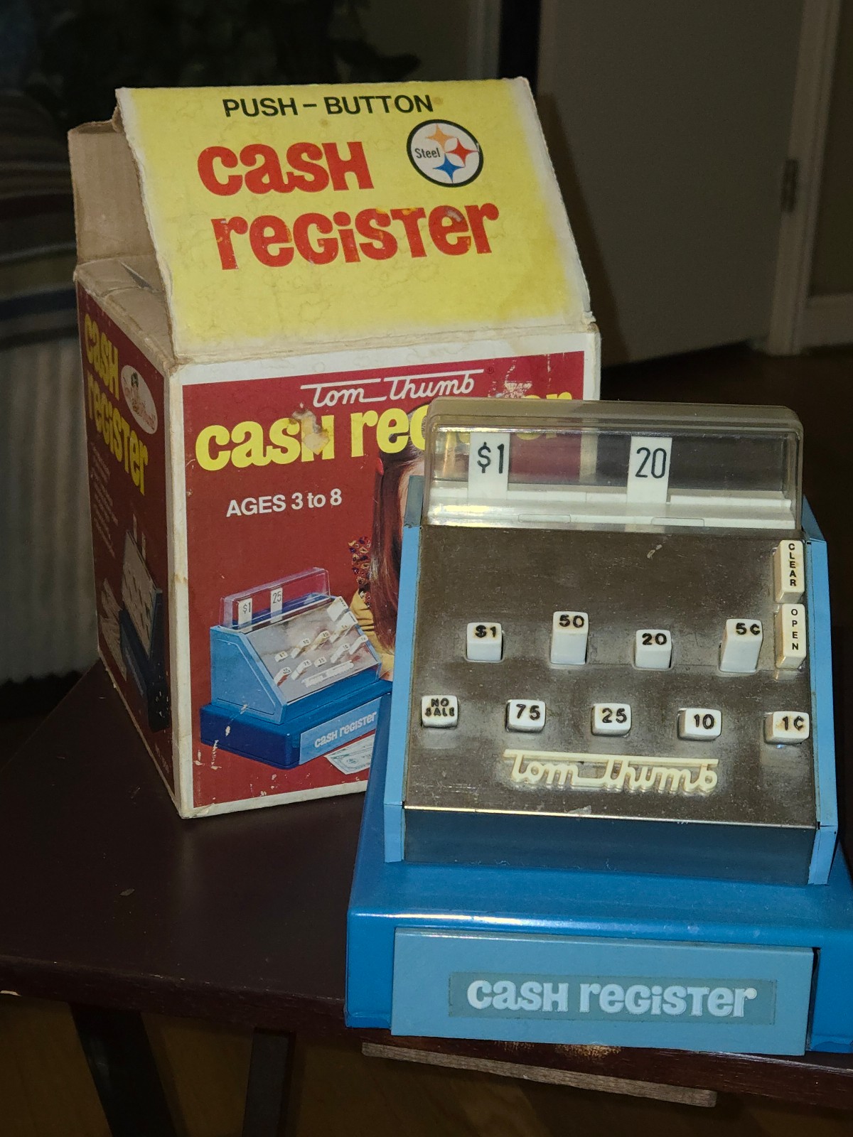 RARE! Tom thumb cash register Pittsburgh Steelers edition!