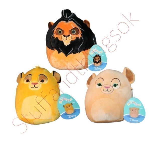 Set of 3 Squishmallows Disney Lion King Scar Nala Simba Squishmallow 7 NEW 2023