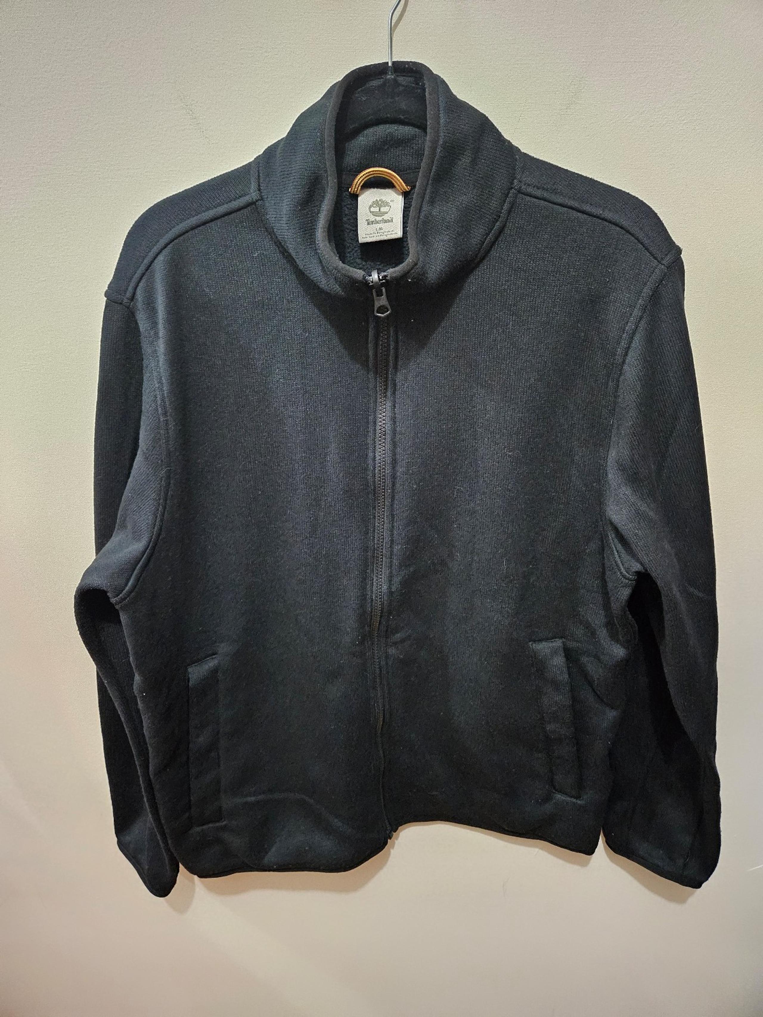 Timberland Men's Black Full Zip Soft Stretch Pockets Sweatshirt Jacket Size LG