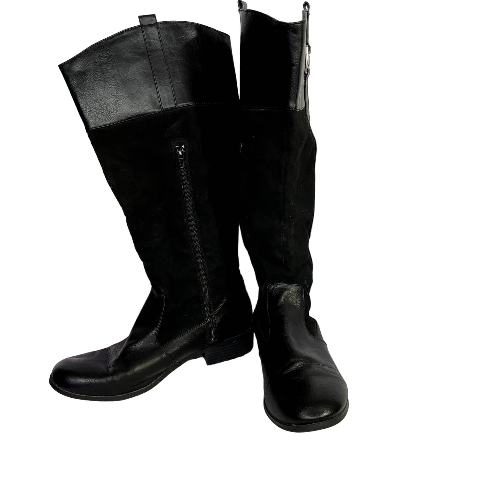 Cushion Walk AVON Size 11 BOOTS Black 18 tall side zipper Women shoe