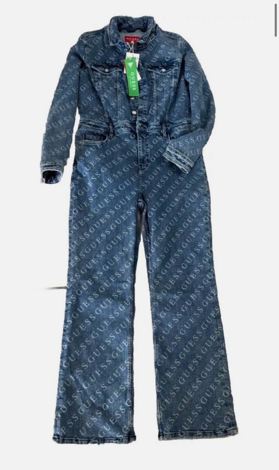 GUESS Women’s Lorena Logo Denim Jumpsuit Sz. L