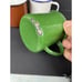 Set of 4 Vintage Peacock Enamelware Camping Mugs Green Orange Brown White China