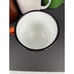 Set of 4 Vintage Peacock Enamelware Camping Mugs Green Orange Brown White China