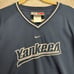 Vintage Nike New York Yankees Baseball Pullover Jersey Shirt XL Rare made Korea