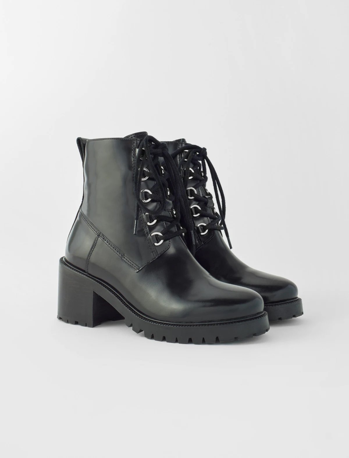 Maje Women's Black Lace-Up Ankle Boots