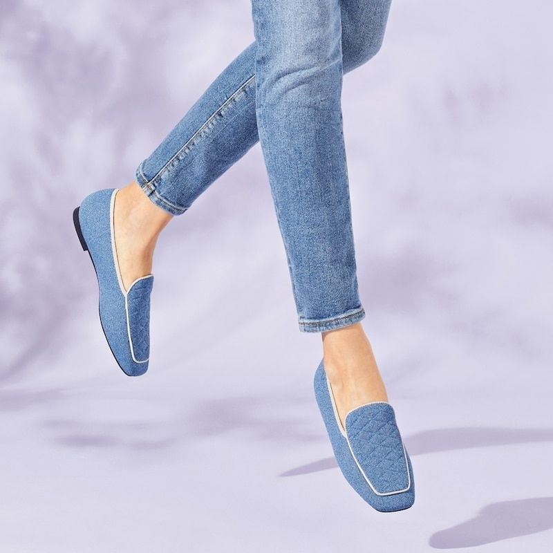 VIVAIA Square-Toe Quilted Loafers size EU/40 US 9
