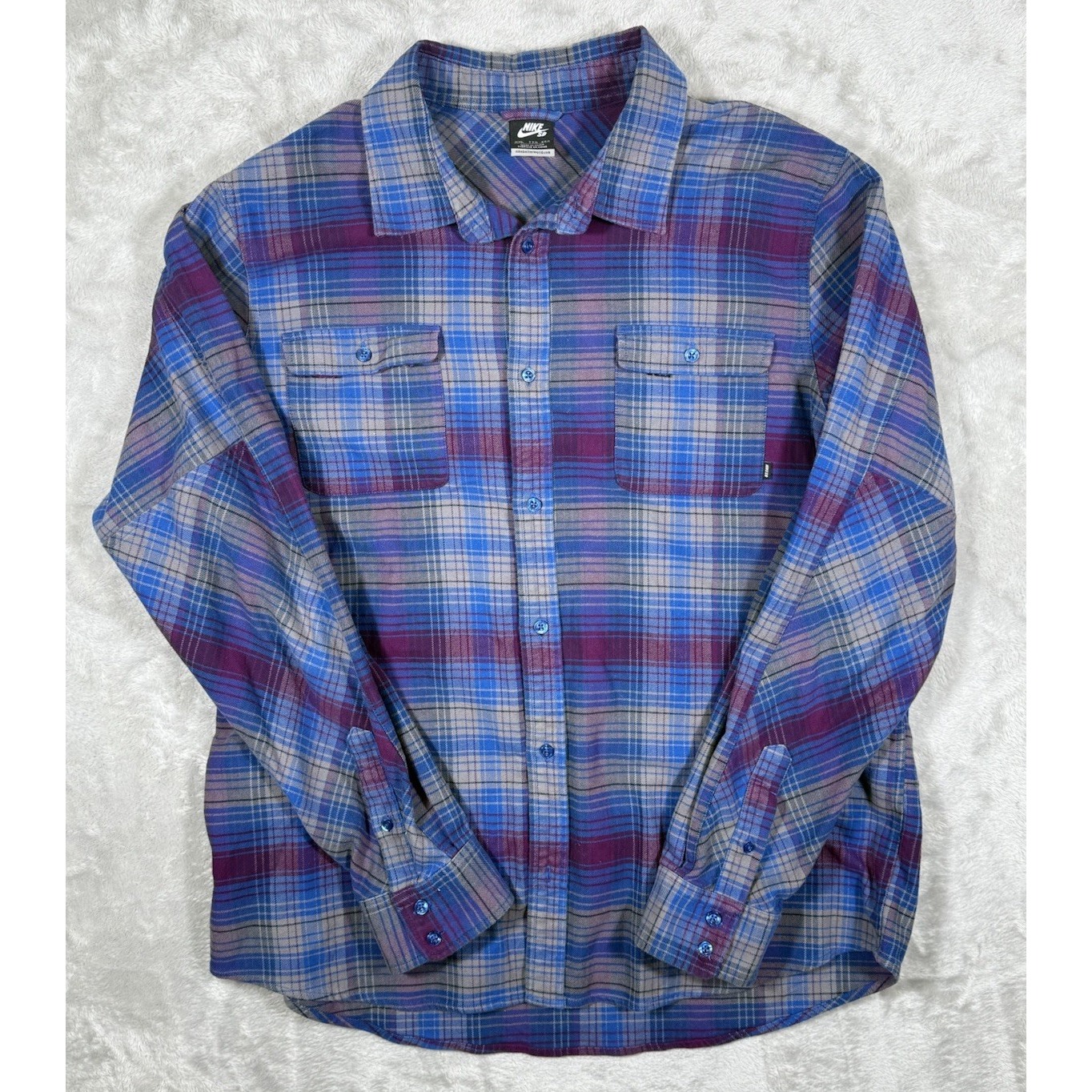 Nike SB Button Up Pearl Snap Flannel Multicolor Heavyweight Mens XXL