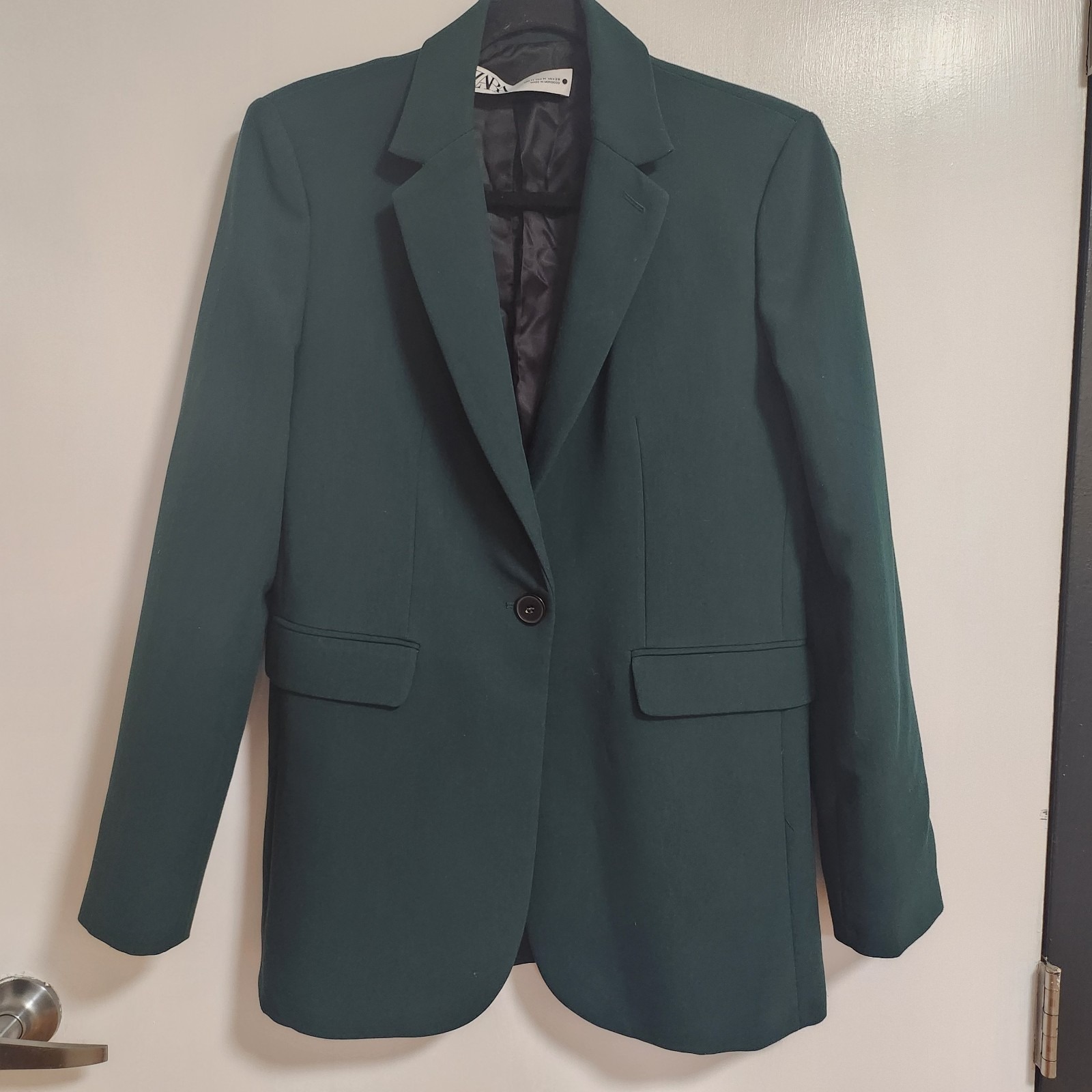 Zara Single Breasted Blazer Hunter Green