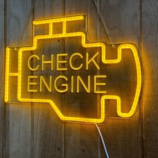 Check Engine Neon Sign, LED Garage Sign for Car Room Decor | Check Engine