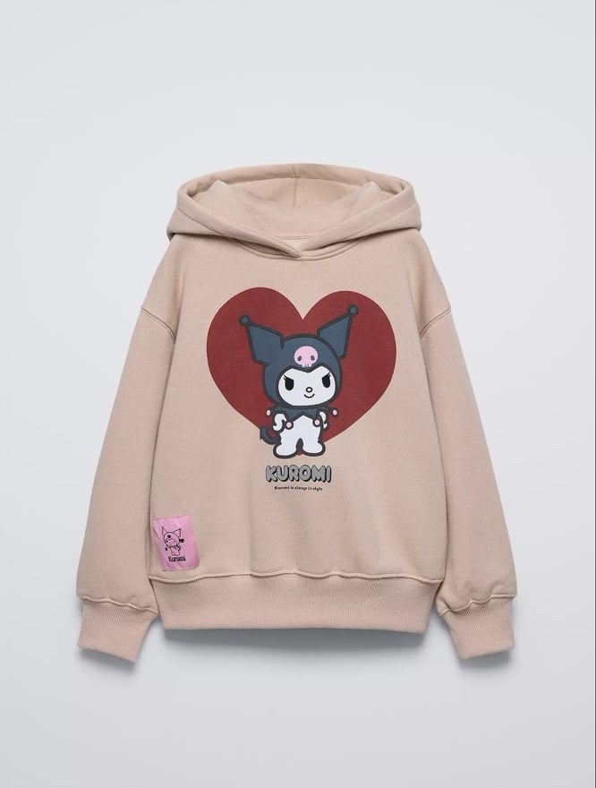 NWT Zara Sanrio Kuromi Girls Youth Kids Sweatshirt Hoodie Hello Kitty Sz 8/9 6/7