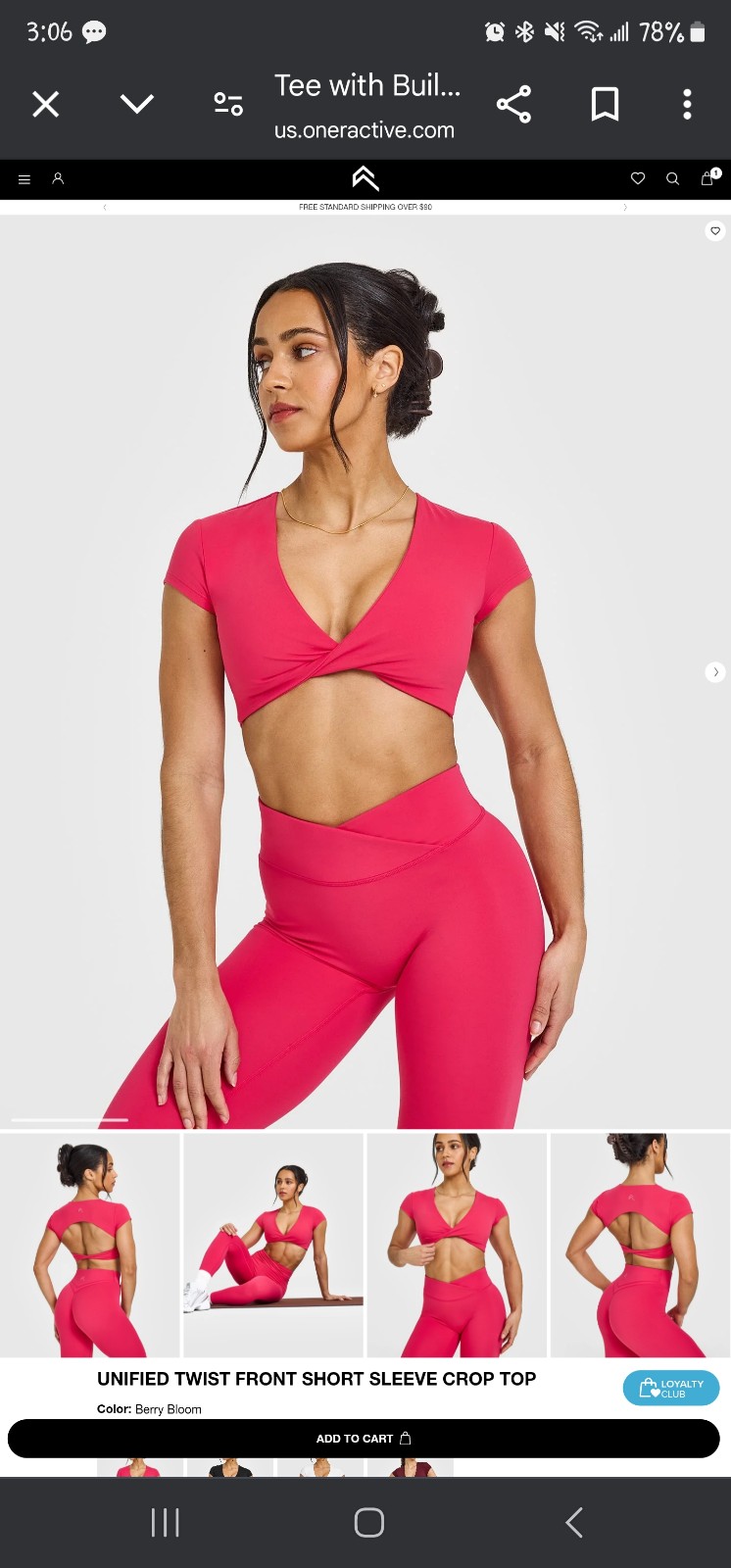 Oner Active Unified Twist Front Short Sleeve Crop Top