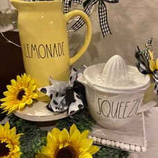 Rae Dunn lemonade pitcher and Juicer