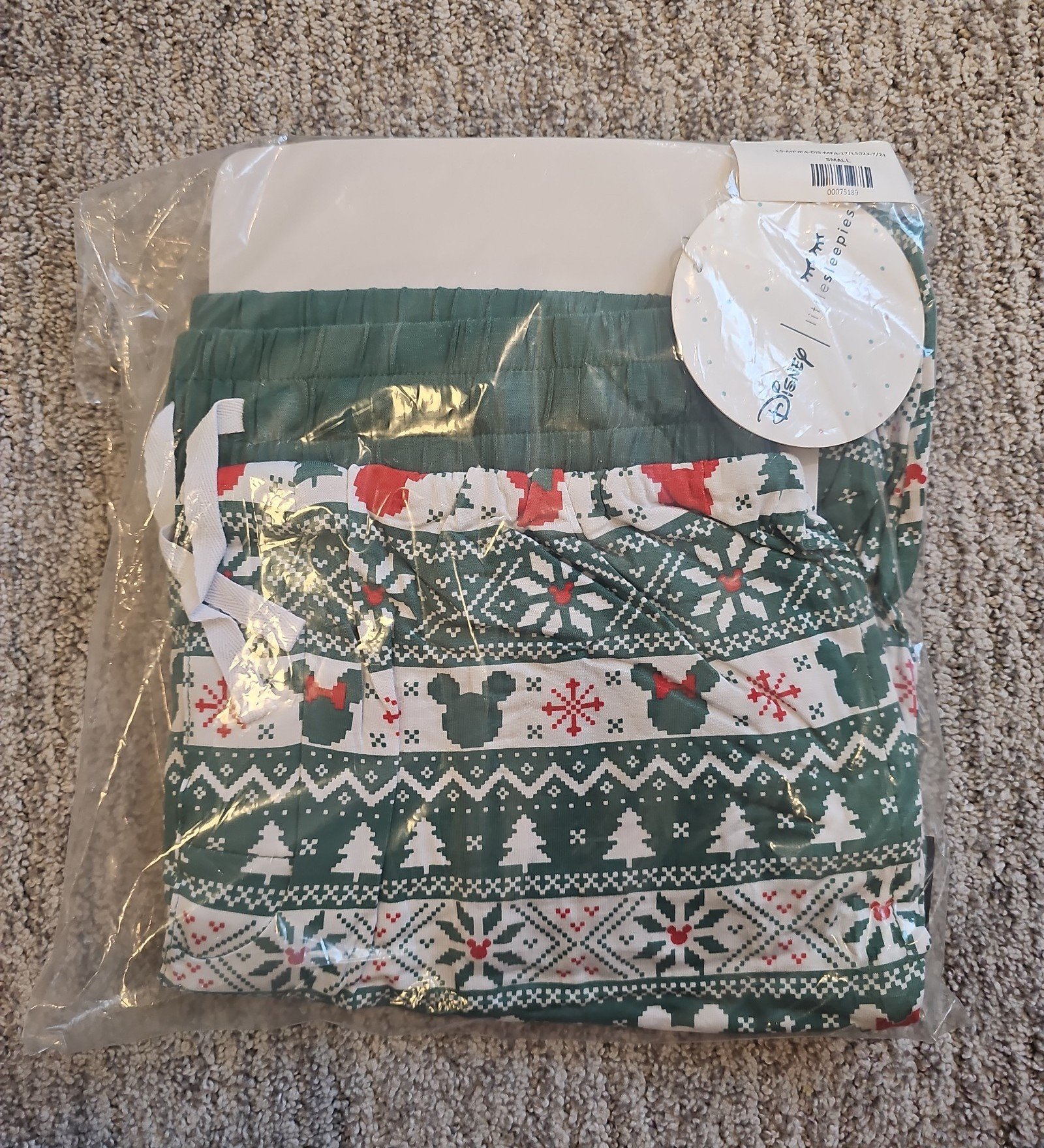 Little Sleepies Disney Mickey Fair Isle Men's bottom SMALL