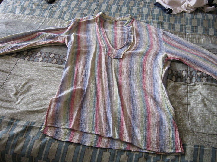 60's Style NEHRU Multi-Colored Long Sleeve shirt (circa 1973)