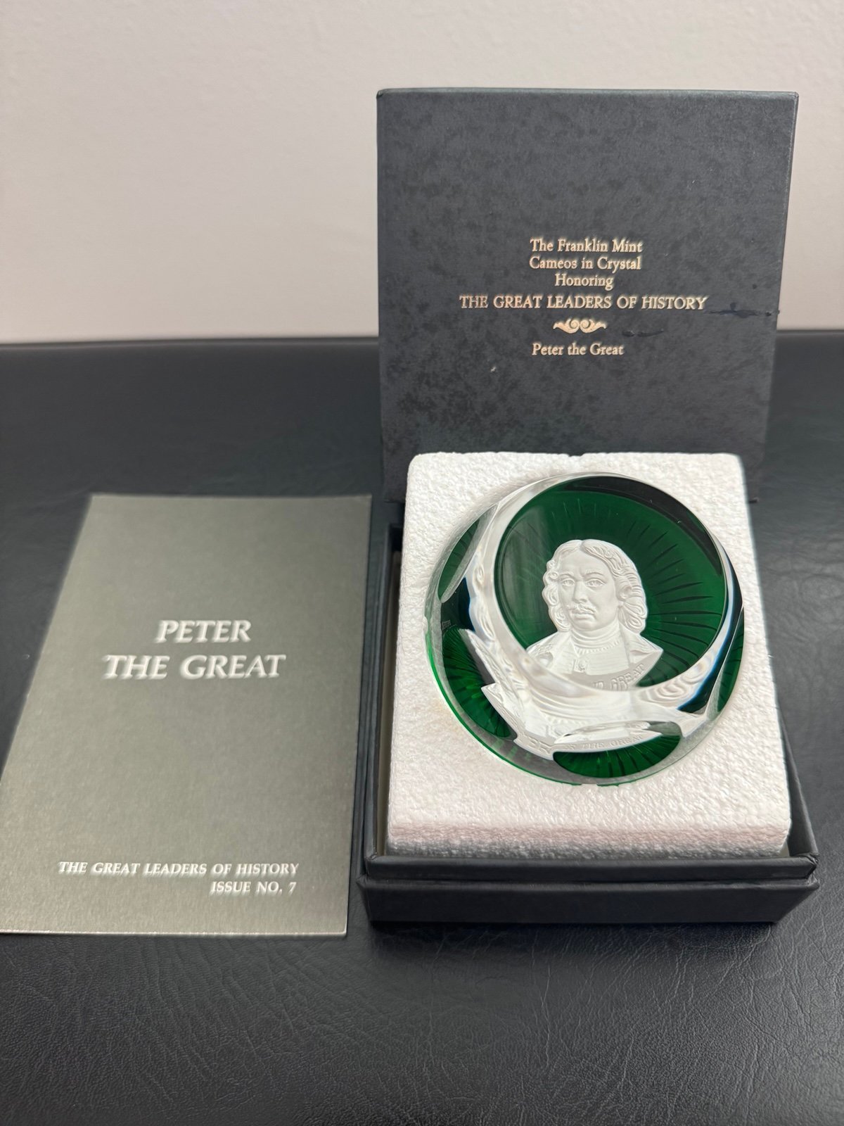 Baccarat Crystal Franklin Mint Paperweight Peter the Great