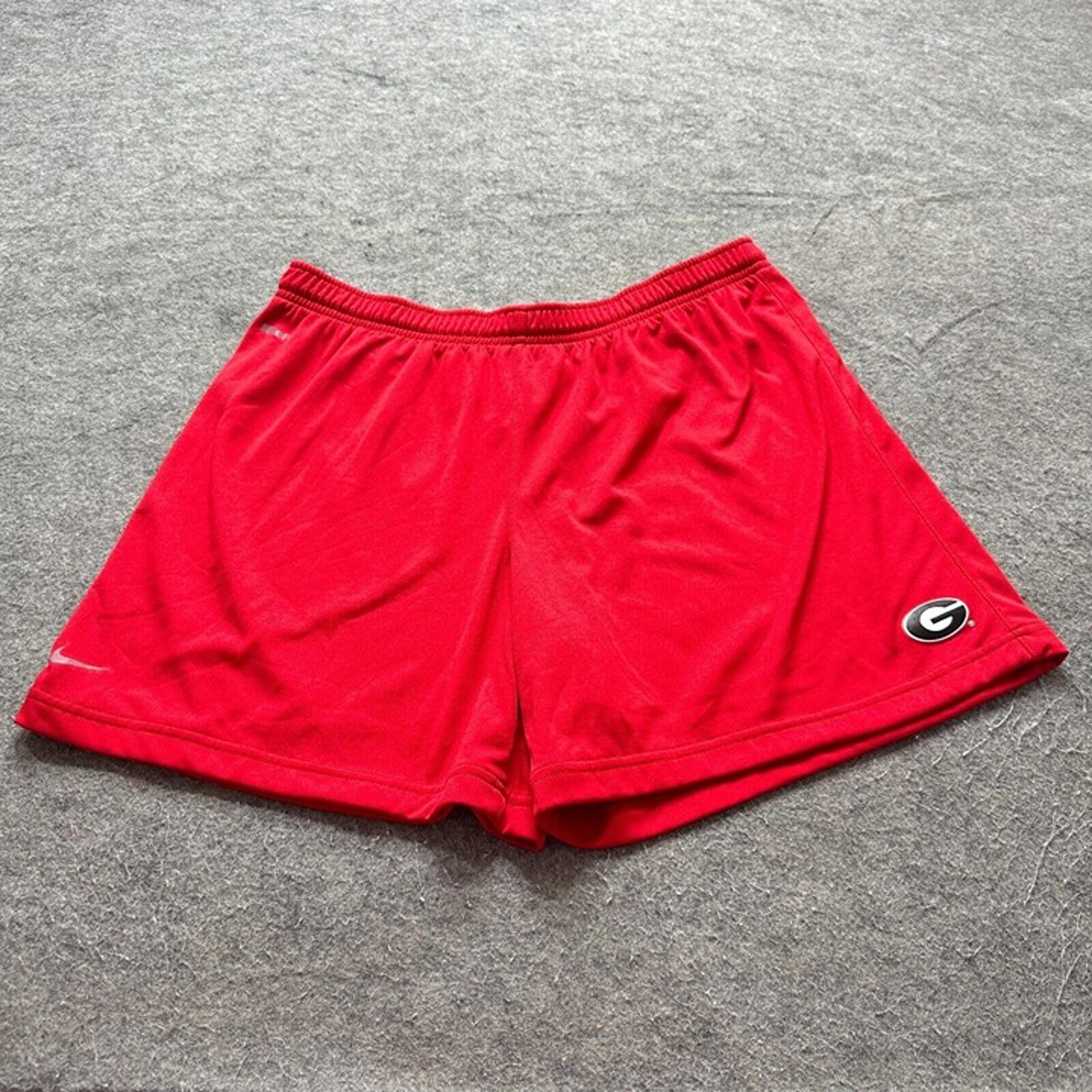 Georgia Bulldogs Nike Running Shorts Women M Red Team Issue 6" Athletic Knit
