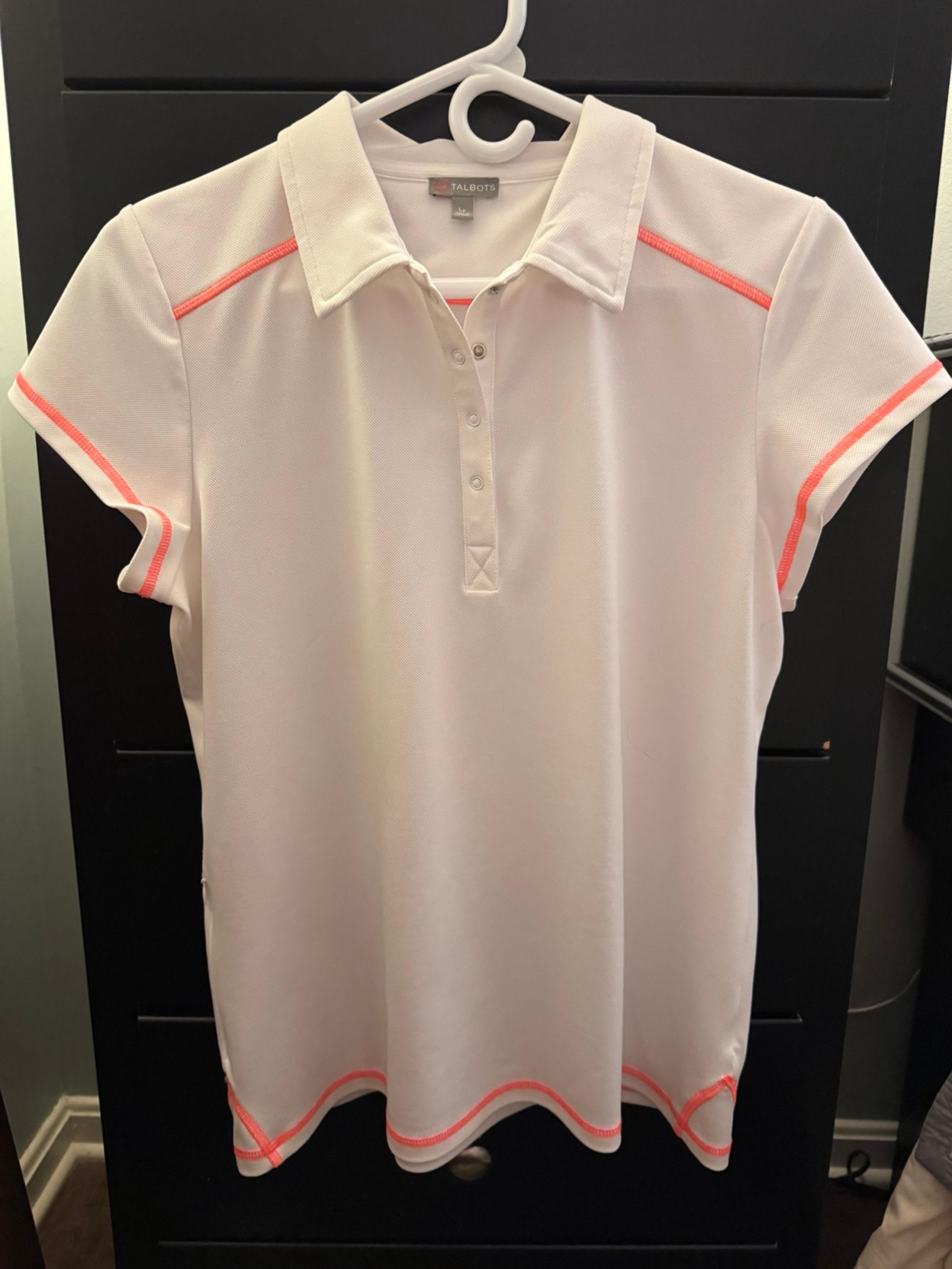 Talbots Button Front Polo Golf Shirt
Size Large Petite