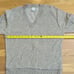Vintage grandpa sweater v-neck textured knit medium tan