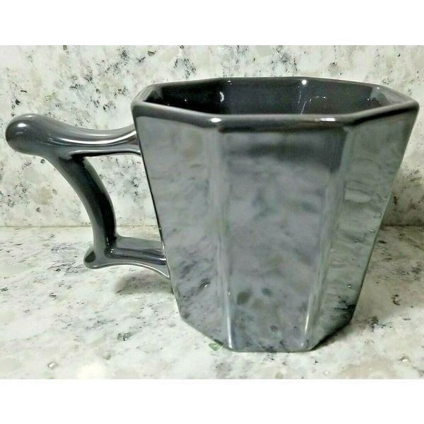 Starbucks 2013 Octagon Coffee Mug Cup Silver Gray Grey Metallic 14OZ