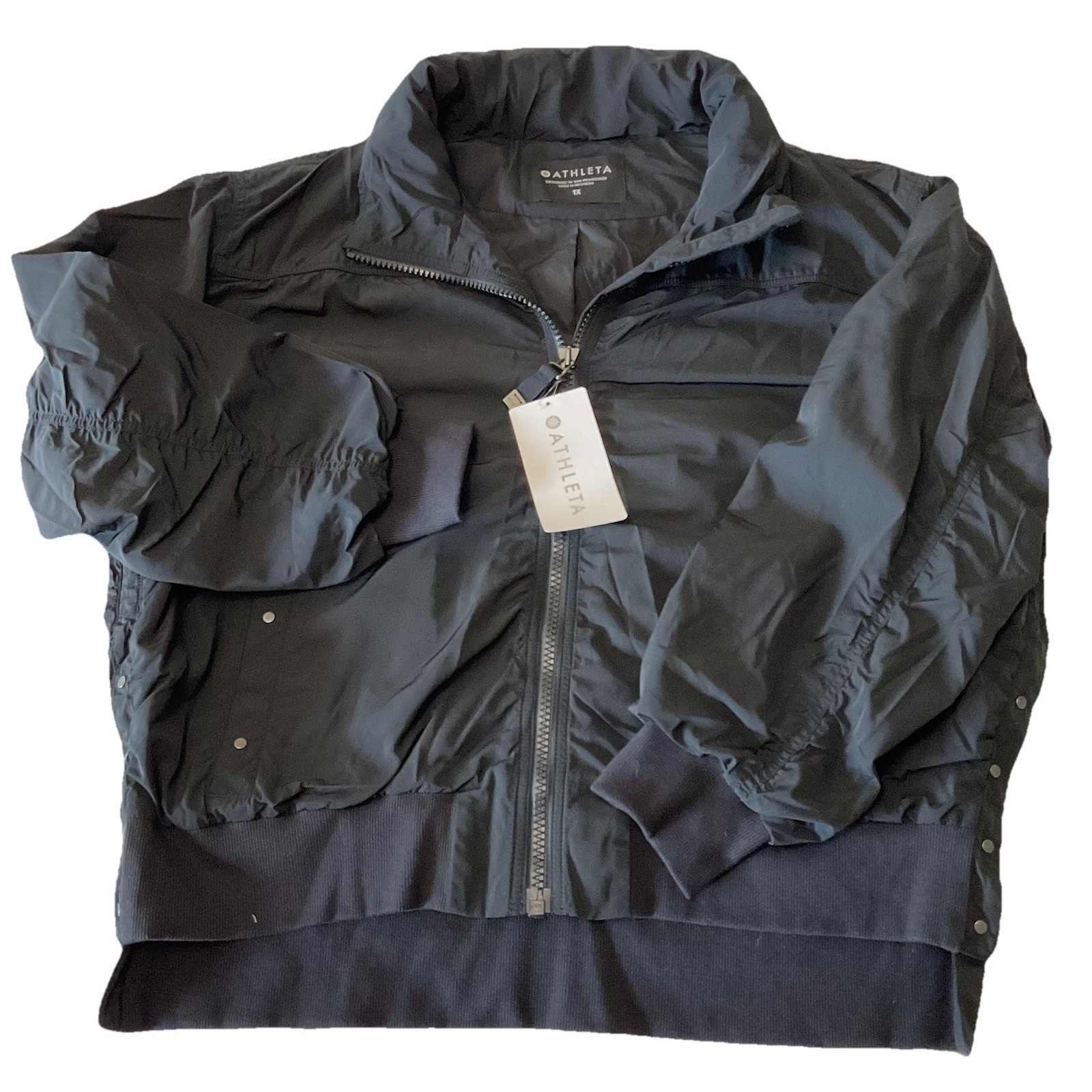 ATHLETA Point Reyes Bomber II  XL X-Large Black Jacket NWT