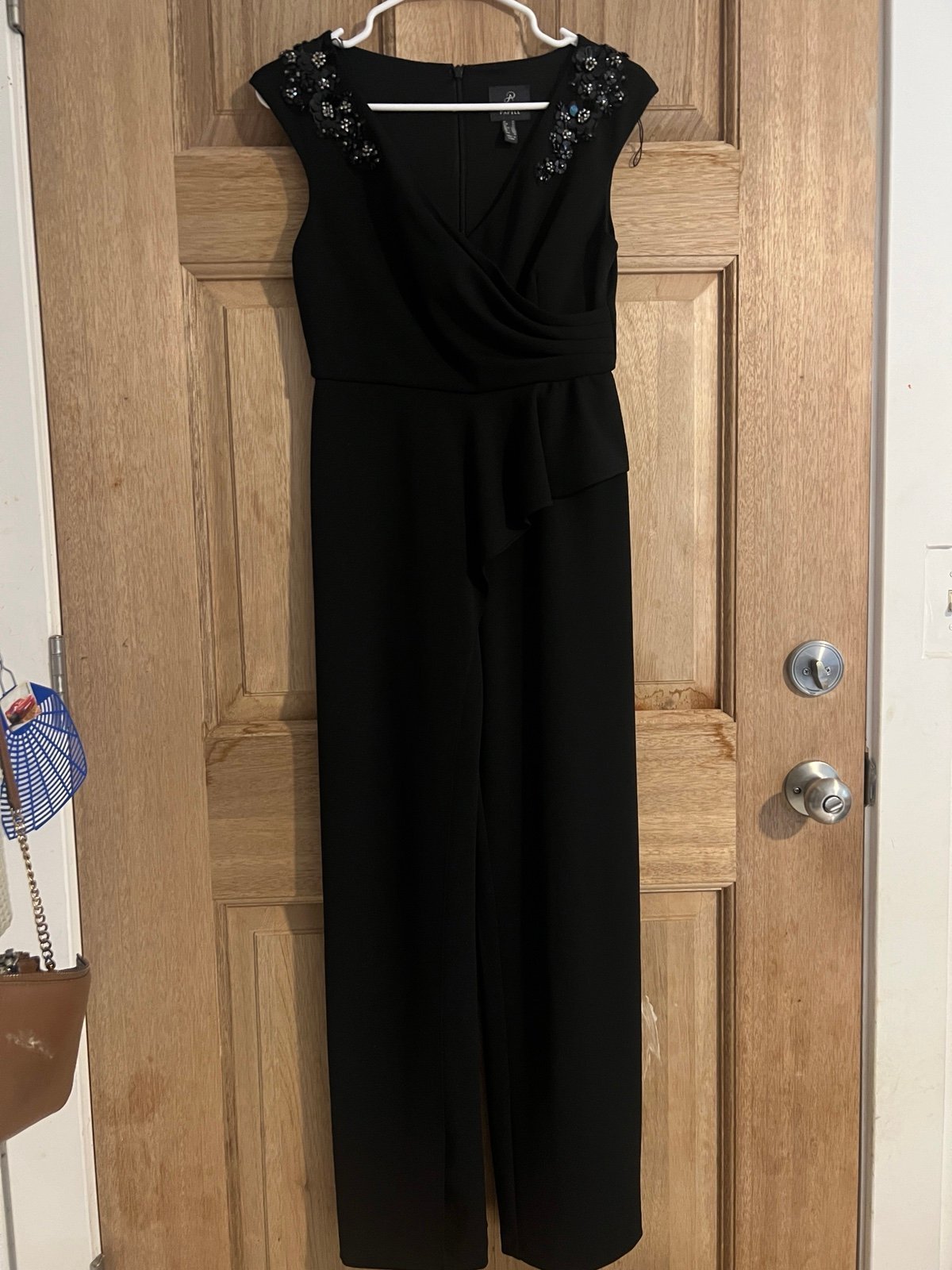Adrianna Papell womens jumpsuit black size 2P