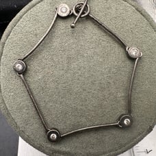 Antique Sterling Canada Constallation clear stone bracelet