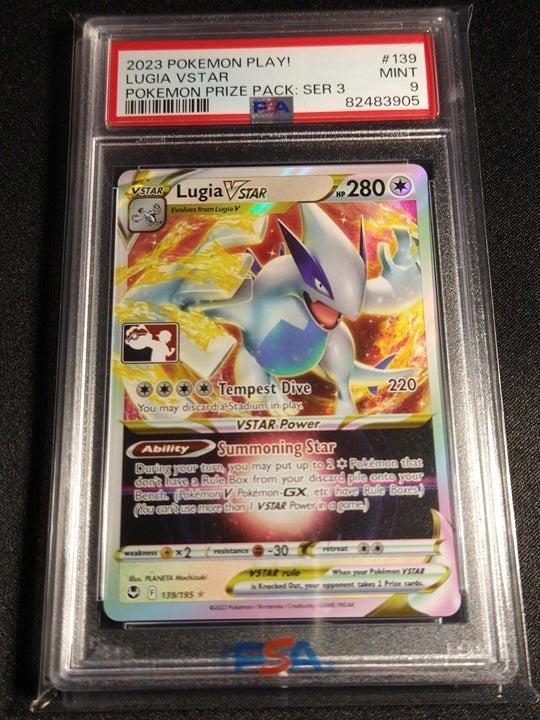 Pokemon Lugia Vstar 139/195 Ultra Rare Prize Pack Series 3 PSA 9 MINT (A)