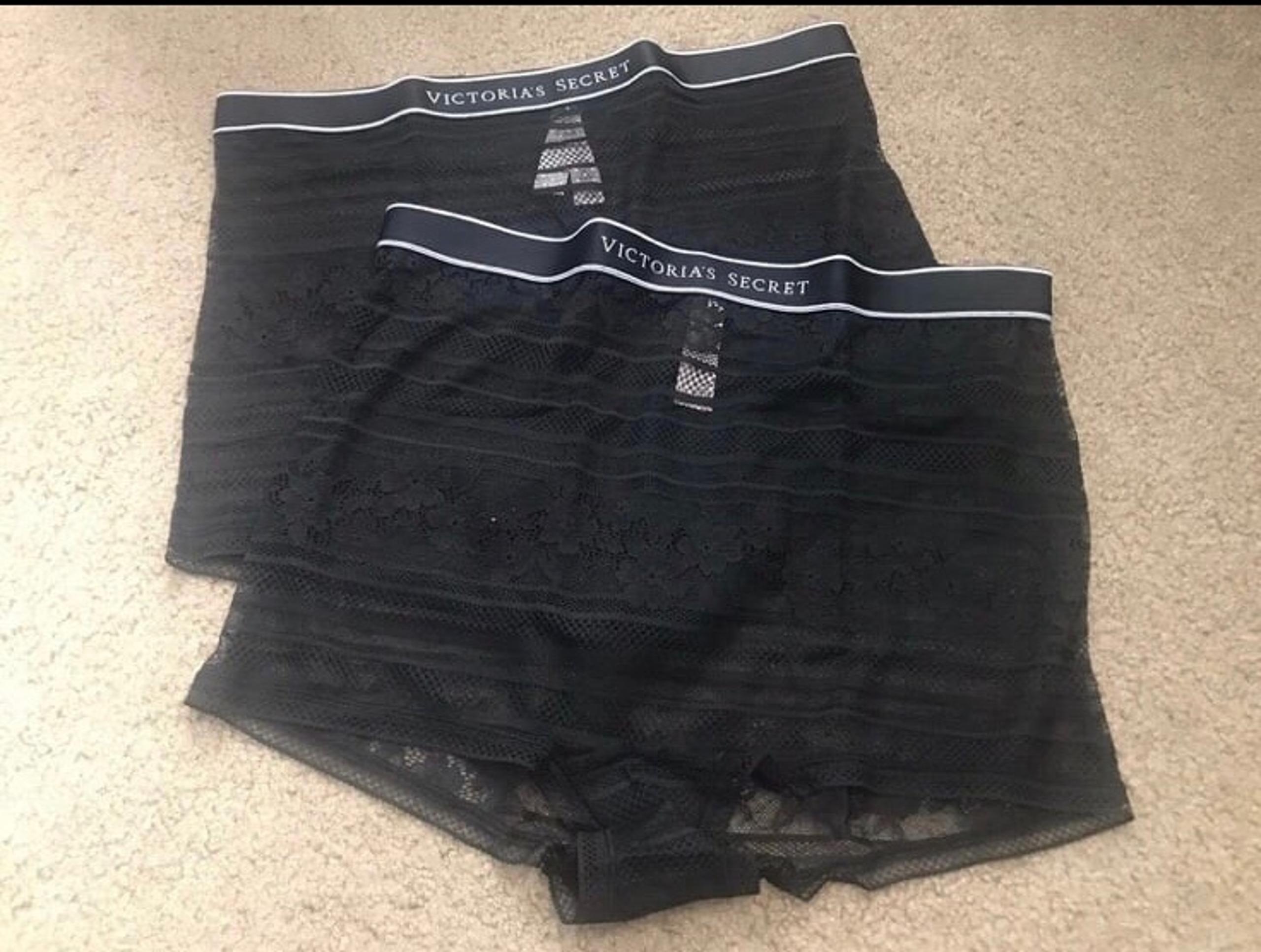 Pink By VS Women's Size Large Boyshort/Boxer Panties x2