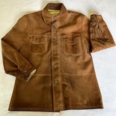 vintage 70s california sportswear co rustic heavy suede leather jacket