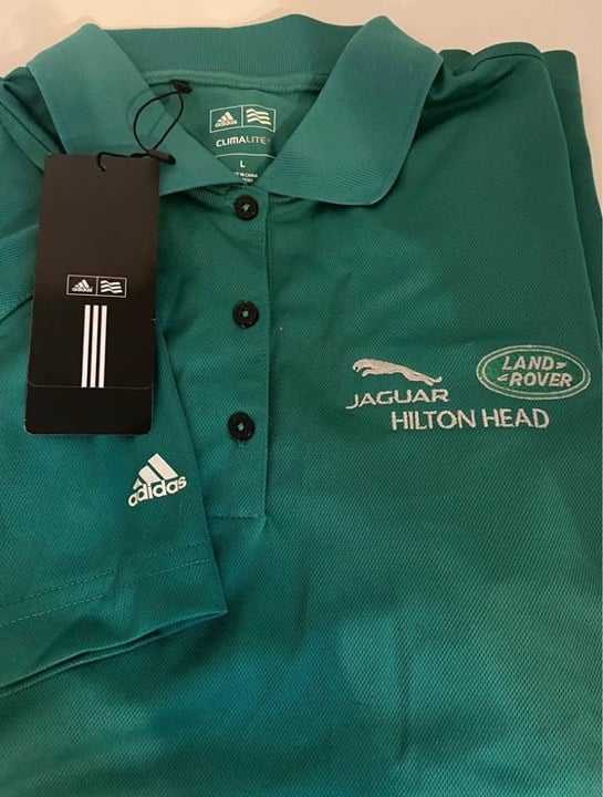 New Women’s Adidas Golf Climalite Landrover Jaguar Hilton Head Embroidered Polo
