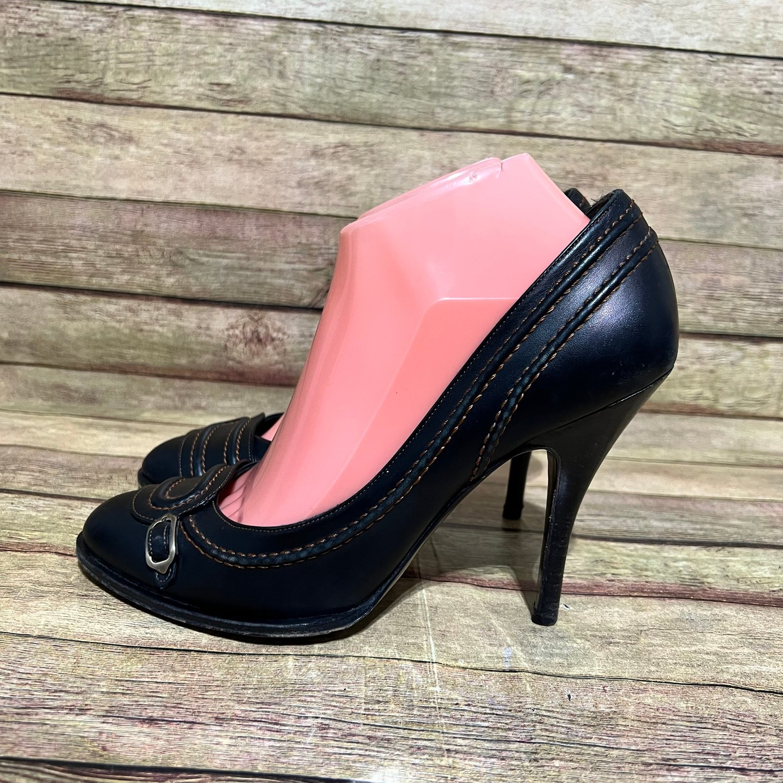 Salvatore Ferragamo Black Leather Heels