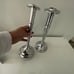 Godinger Set of 2 Silver Hammered Candlestick Holders 12”