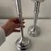 Godinger Set of 2 Silver Hammered Candlestick Holders 12”