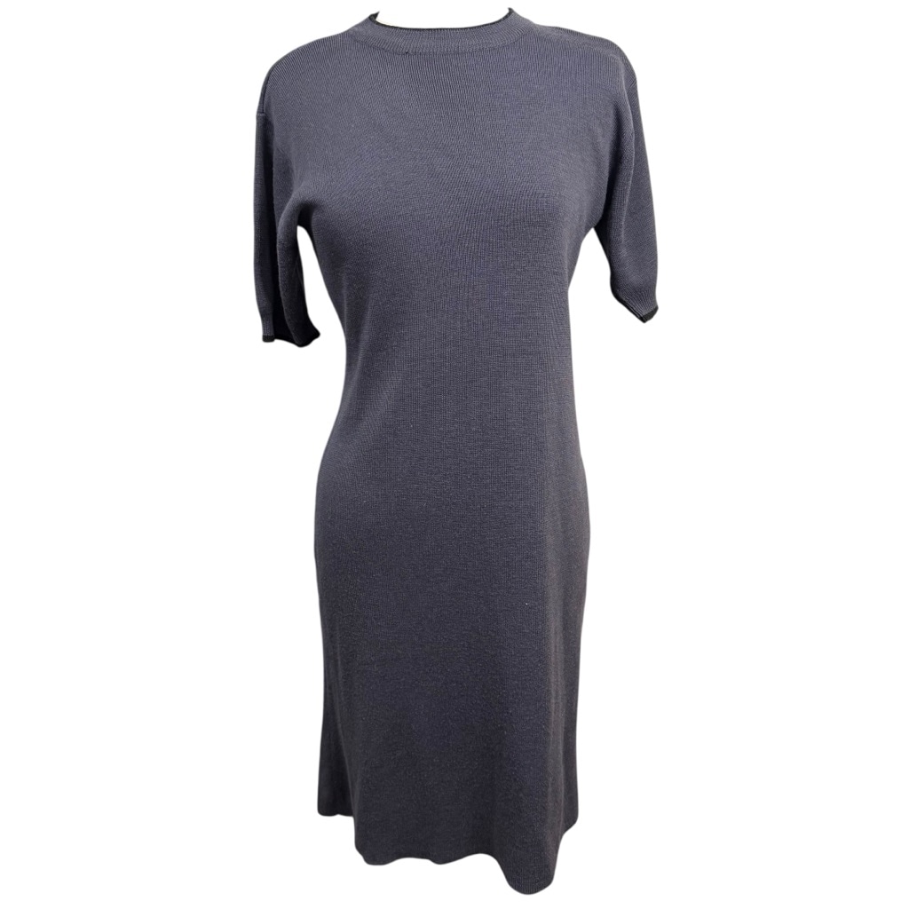 Vintage Adrianna Papell Gray Knit Dress Size M