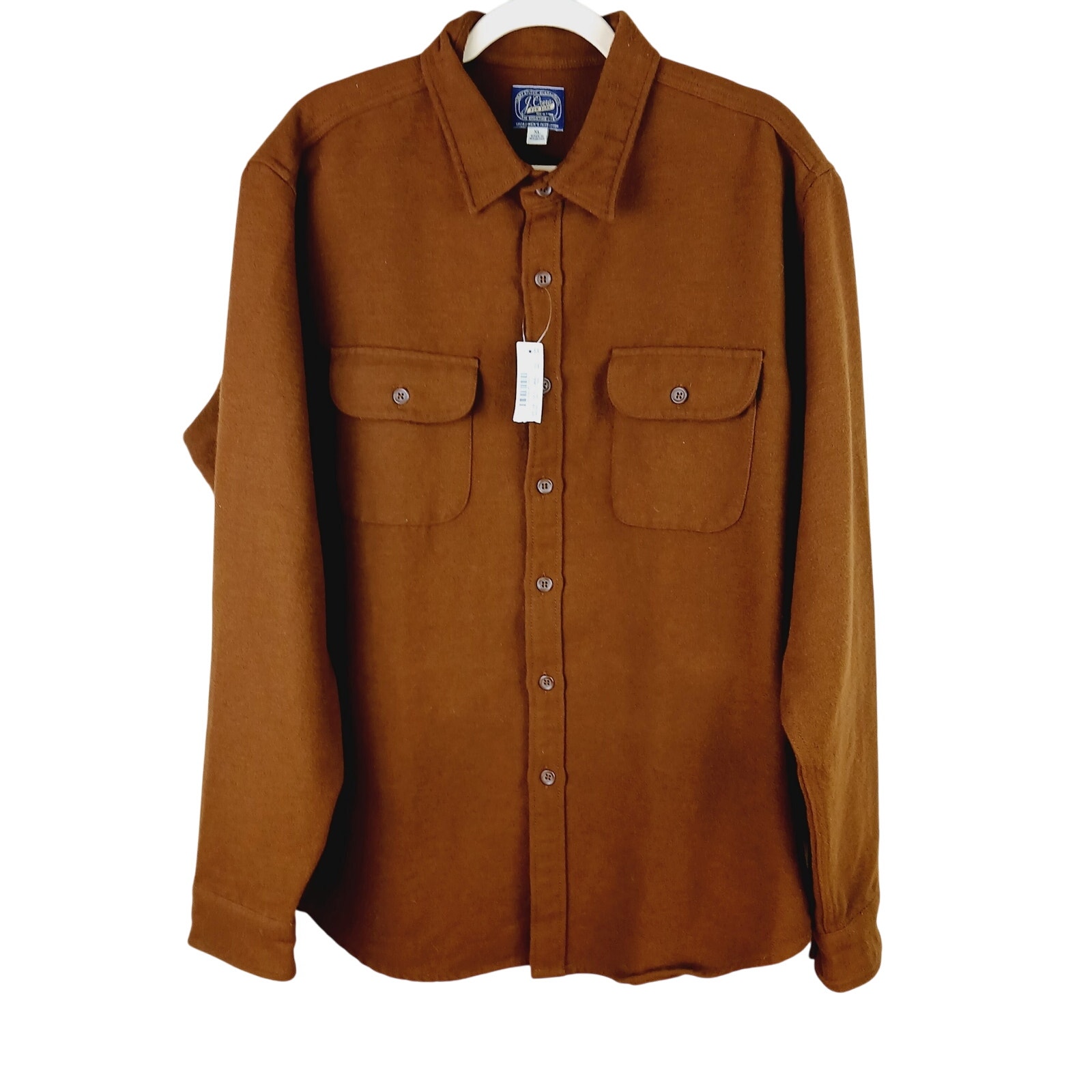 J.Crew Men's SZ XL Heavyweight Chamois Workshirt Brown F8086 Thick NWT