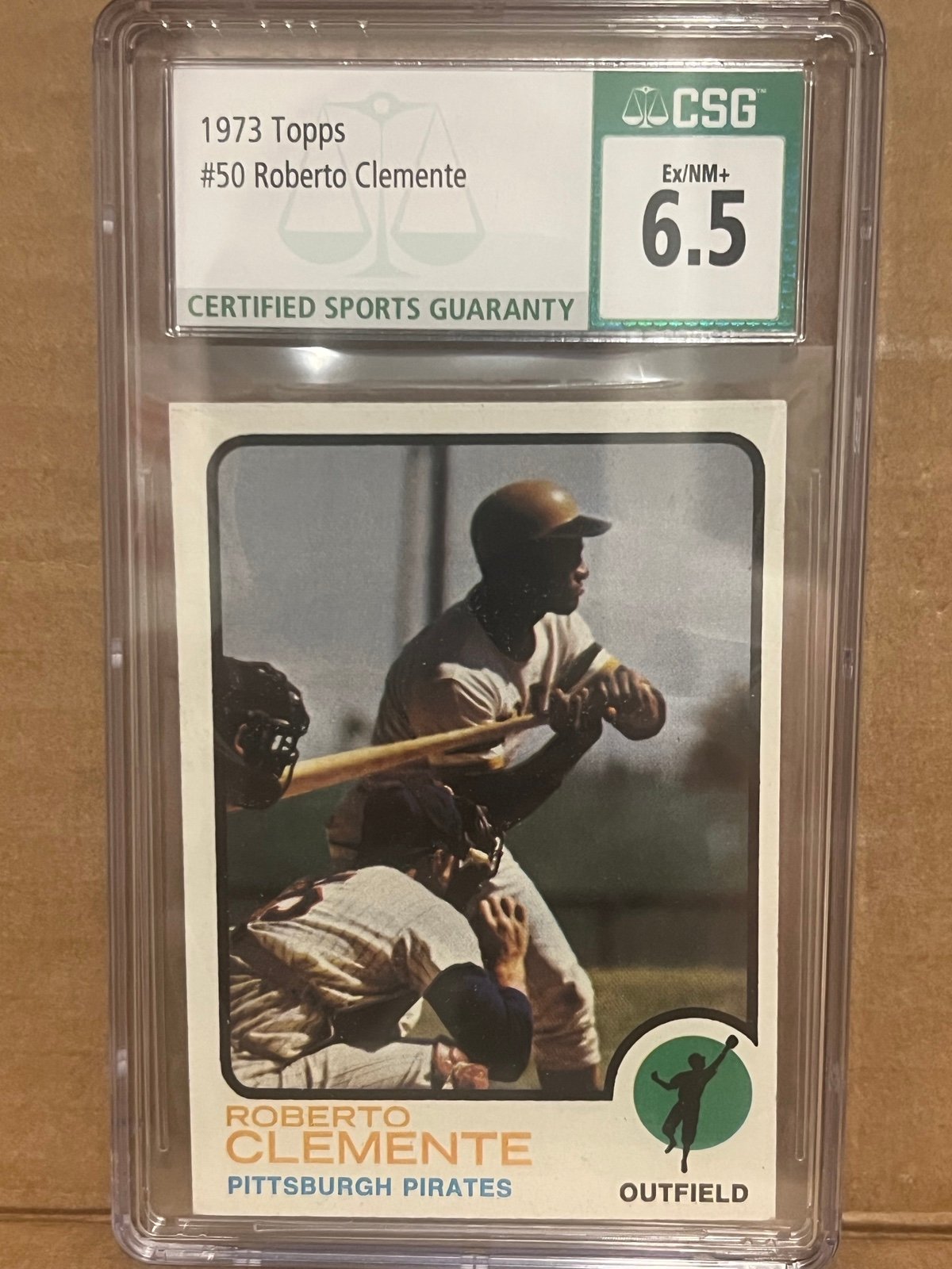 1973 Topps #50 Roberto Clemente Pittsburgh Pirates Original Baseball Card CSG6.5