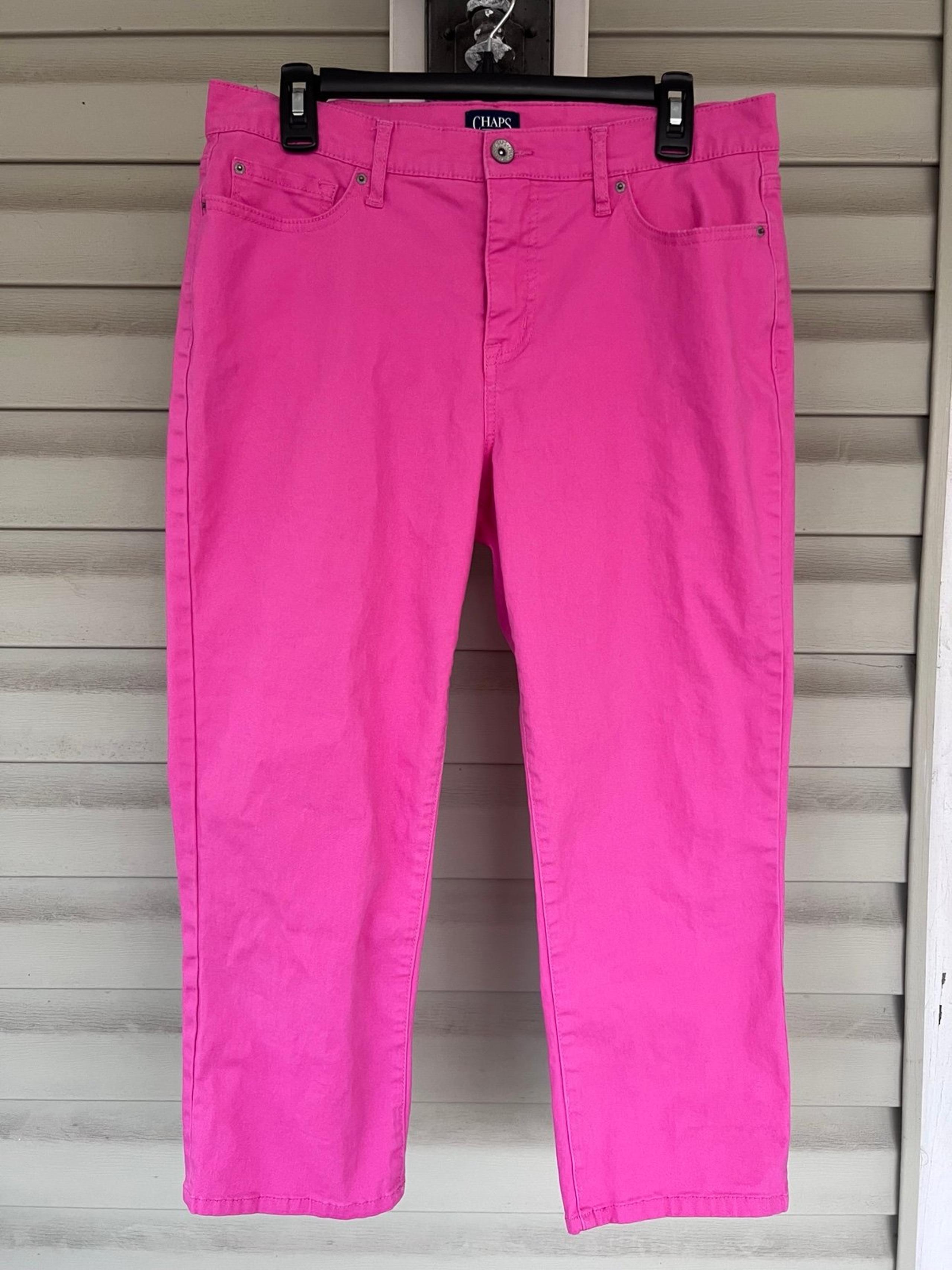Chaps Womens Twill Capri Pants Pink Camellia Size 12 Stretch RN31204