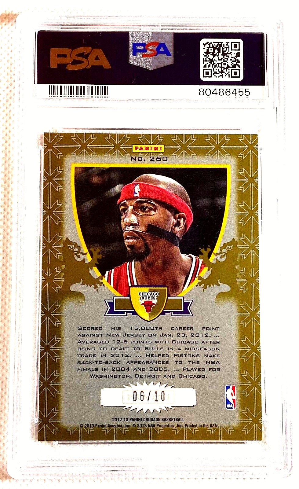PSA 9 MINT RICHARD HAMILTON 2012 1ST YEAR PRIZM GOLD /10 ! PANINI CRUSADE G5676