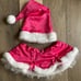 Victoria Secret Sexy Santa Hat & Skirt Lingerie Hot Pink Rhinstones Buckle Small