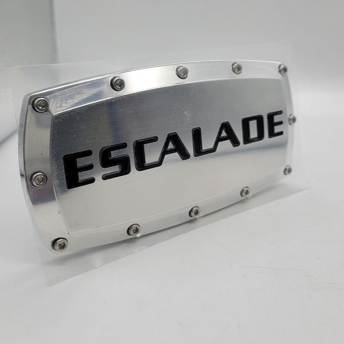 New ESCALADE Chrome Hitch Cover Plug Cap 2 Trailer Receiver Engraved Billet
