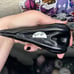 Huge Obsidian Raven Skull