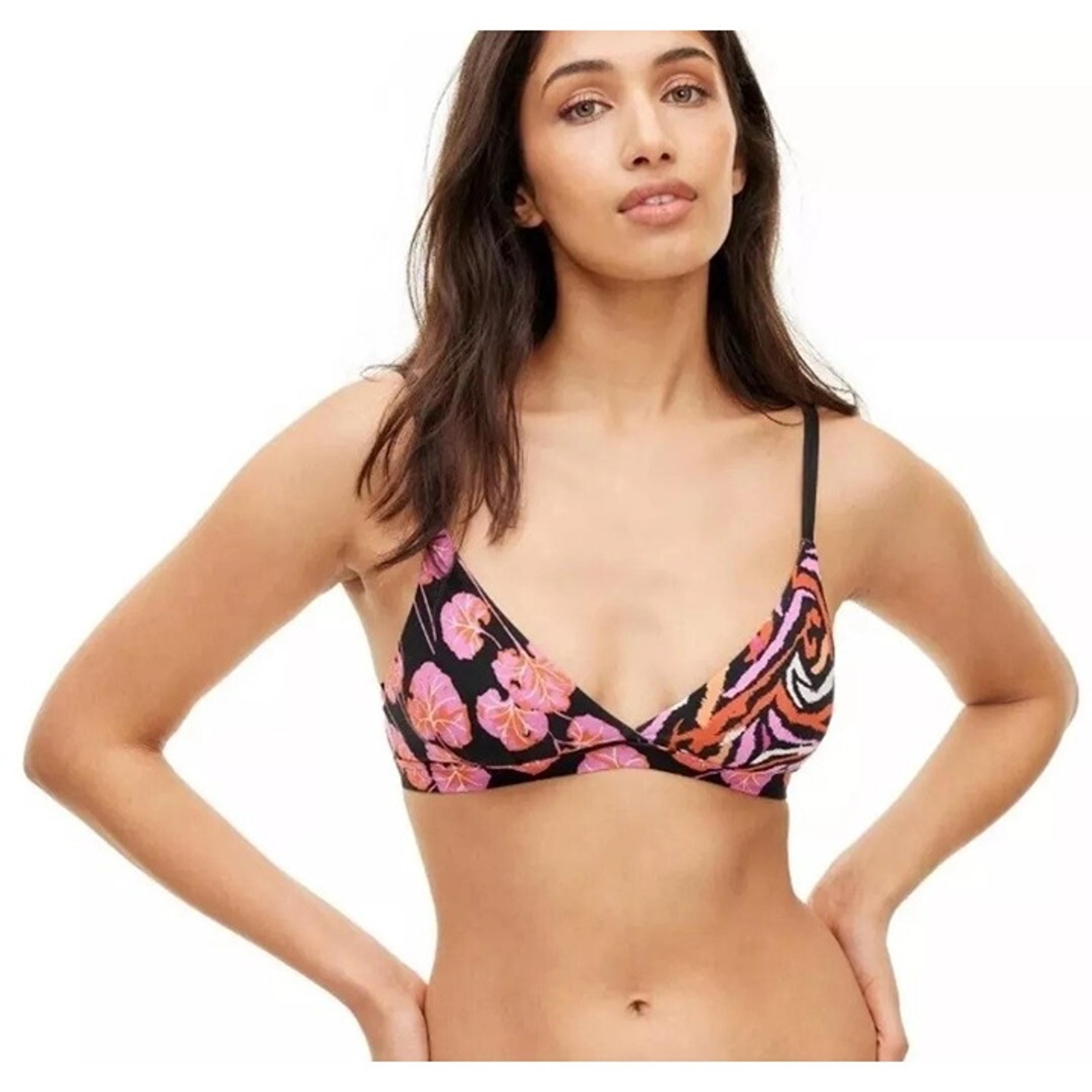 Diane Von Furstenberg Geranium Leaf & Disco Zebra Pink & Black Bra -- Size XXS