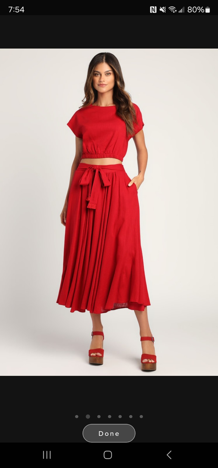 NWOT- Stunning Brings You Back Wine Red 2 Piece, Midi Skirt and Blouse. XS