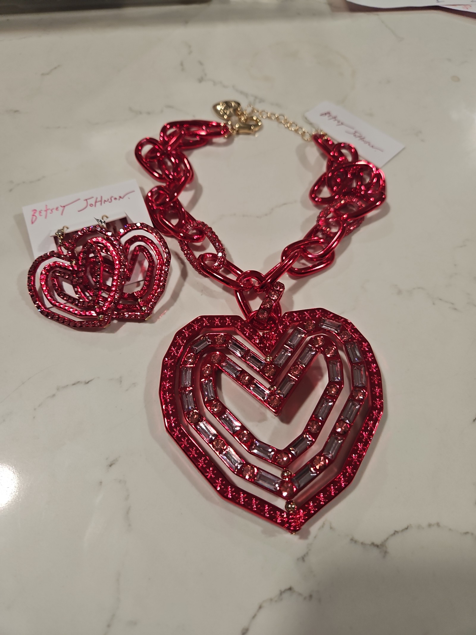 Betsey Johnson necklace & earrings set / FREE SHIPPING