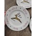 World Market REINDEER - JOY 8 Dessert Plate Set of 6 Christmas Porcelain