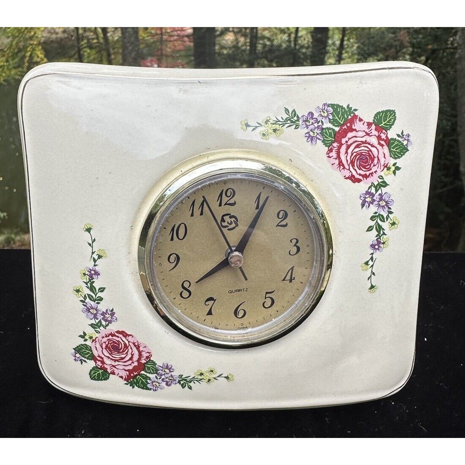 Paul Sebastian Ps Limited Edition Casual Floral Porcelain Ceramic Clock -S66