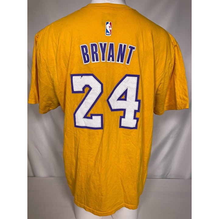 Kobe Bryant #24 Los Angeles Lakers Adidas Gold Jersey Style T-Shirt Men's XXL
